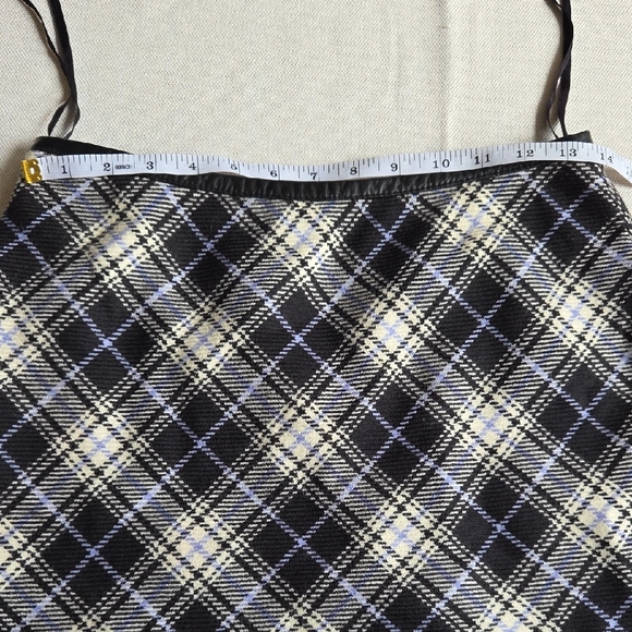 Anne Klein Navy and White Plaid A-Line Skirt Y2K - Picture 6 of 9